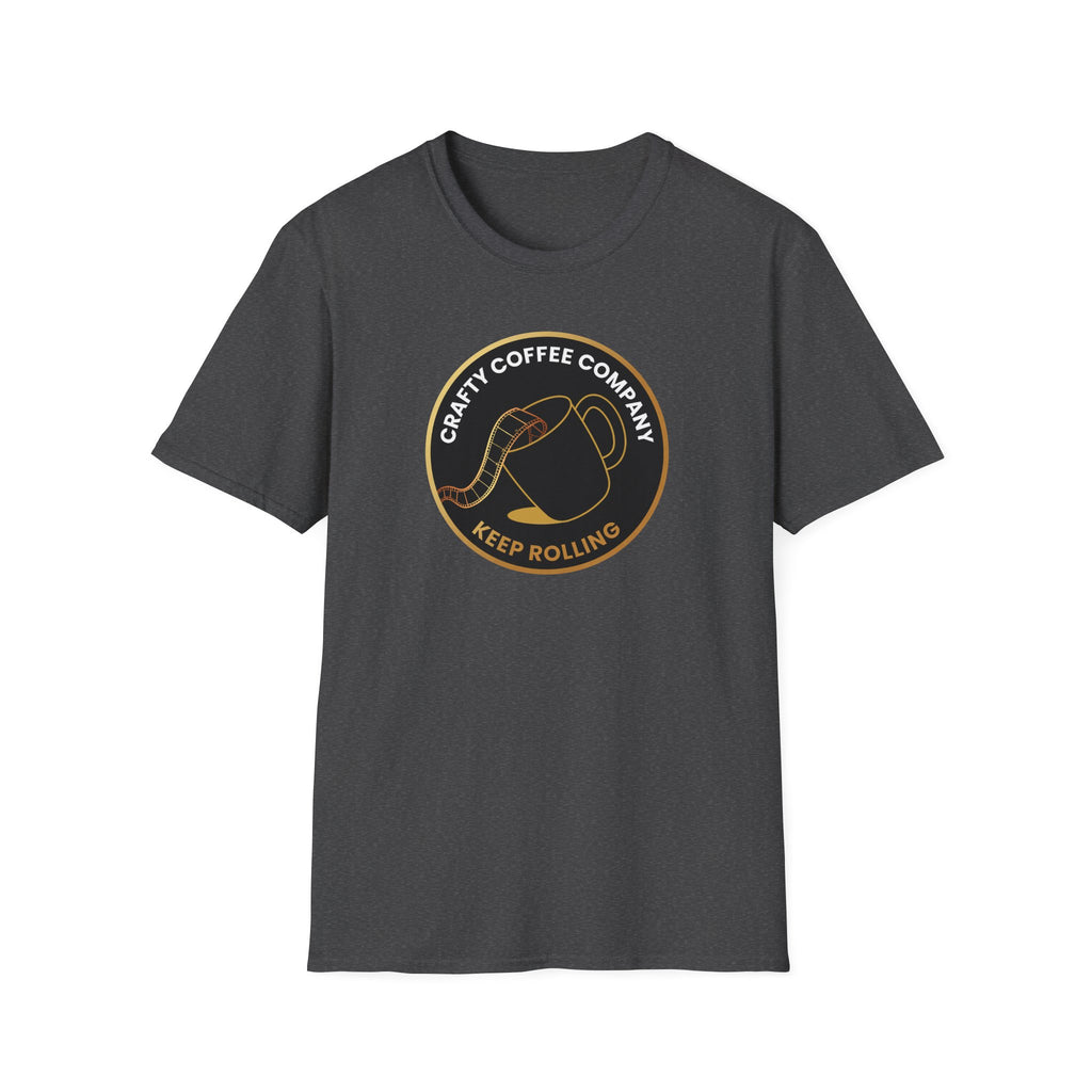 Dark Grey T-shirt with a Crafty Coffee Company logo