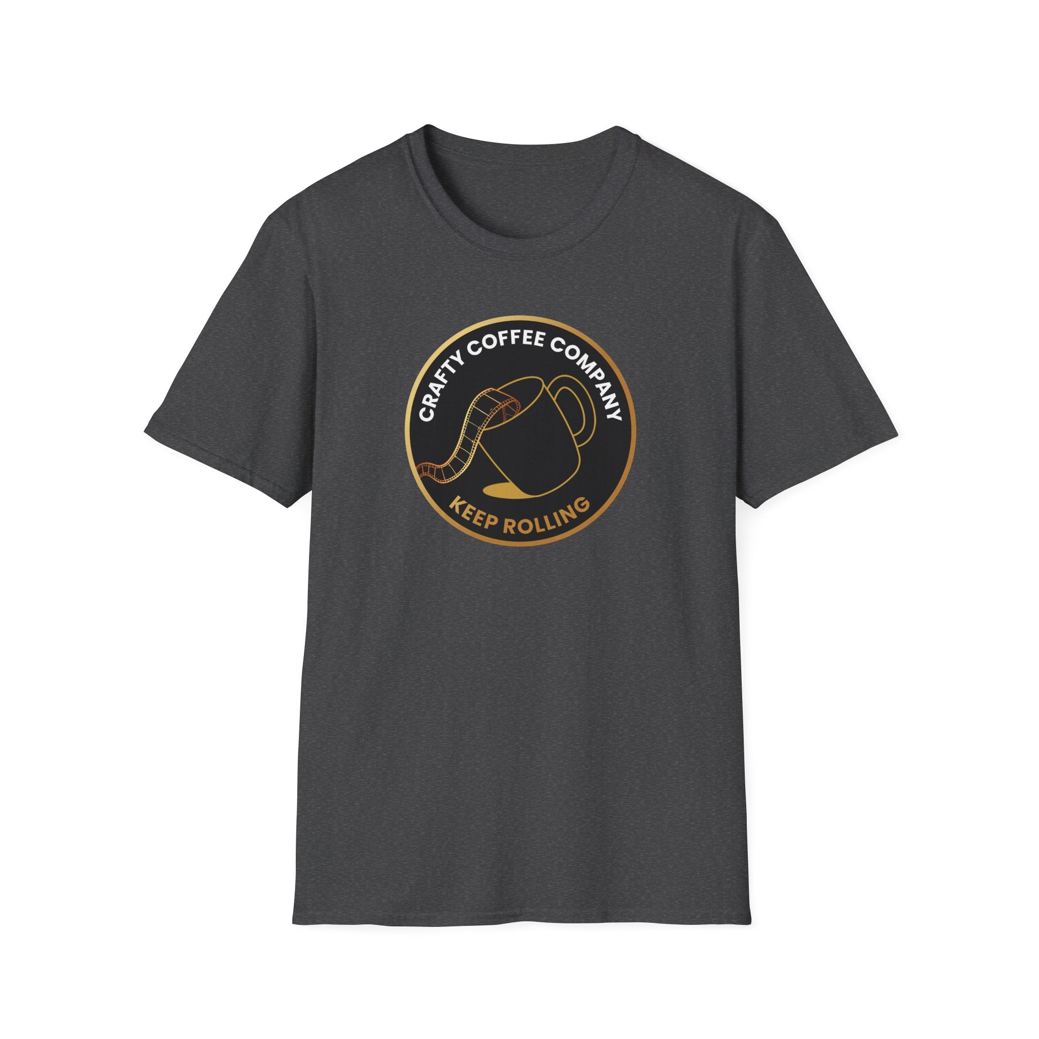 Dark Grey T-shirt with a Crafty Coffee Company logo